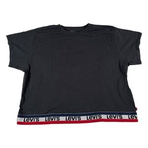Vintage Levi's Logo Trim Black Cropped Tee